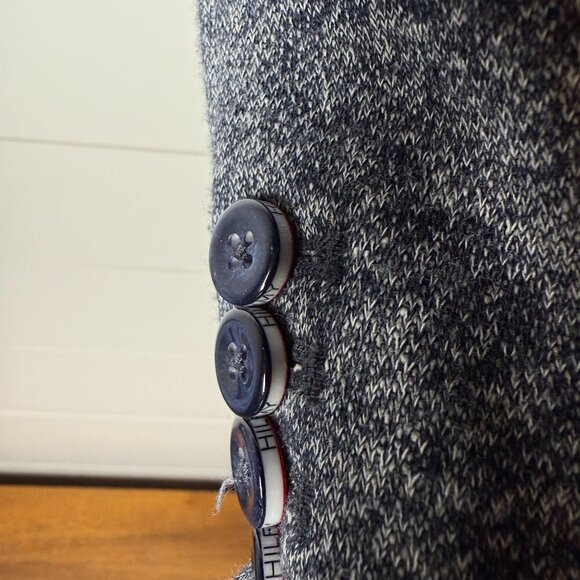 NWOT TOMMY HILFIGER Blazer Jacket Size 12 Navy Heathered Elbow Patches Lined - Picture 11 of 12